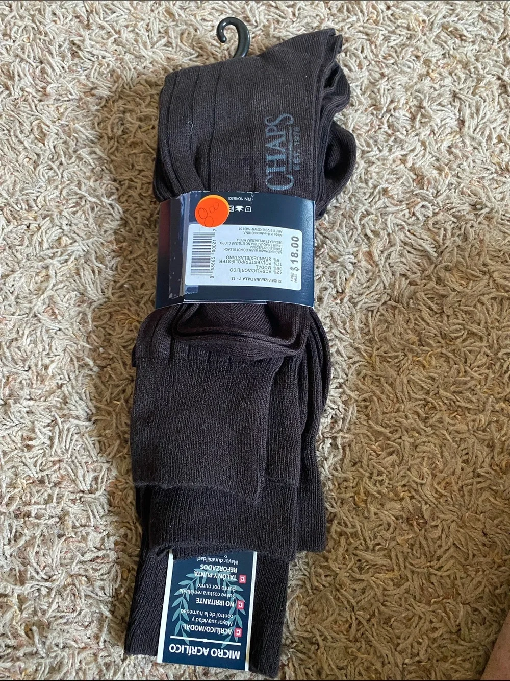 Men's chaps Ribbed Dress Socks in Dark Brown - 3 Pack